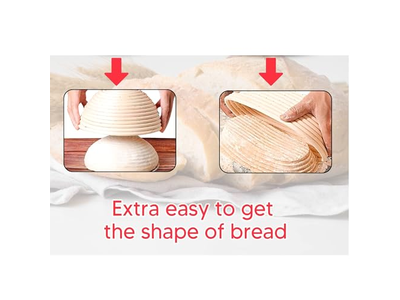 Juego de 2 Cestas de Prueba Banetón Redondas de 9 Pulgadas para Pan