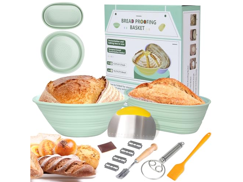 Cesta de Pan de Ratán Segura para la Salud Doble para Uso en Panadería Casera