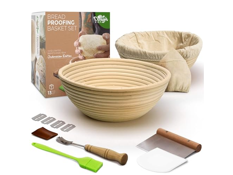 Cesta de Fermentación de Pan de Ratán Ovalado Banetón de Prueba Redondo de 9 Pulgadas