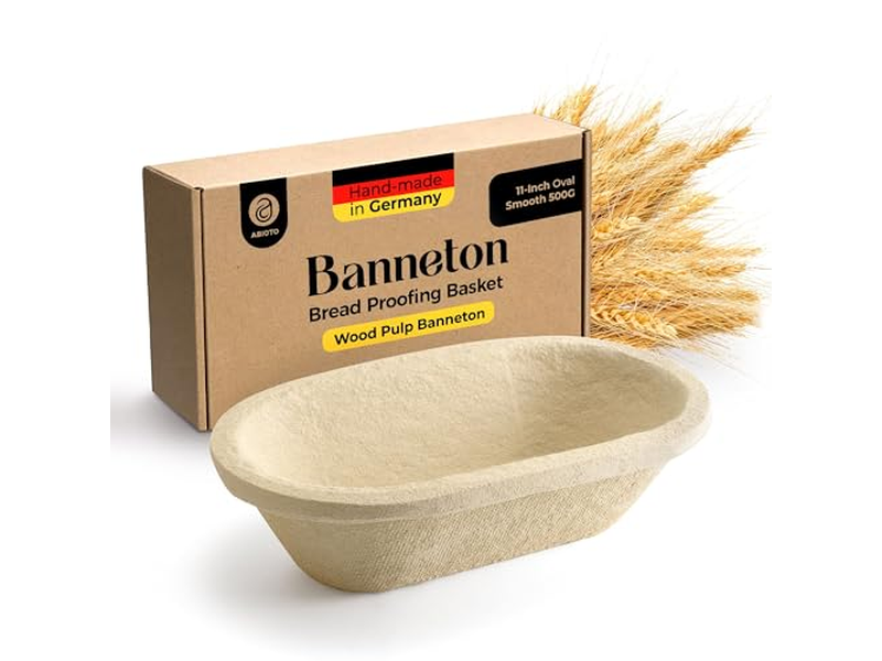 Molde de Banetón Ovalado Profesional con Madera de Abeto y Ratán