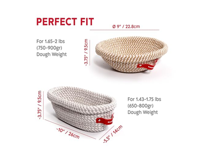 Banetones de Plástico para Pan Sin Amasado Banetón Grande de Silicona con Forro Marrón DIY