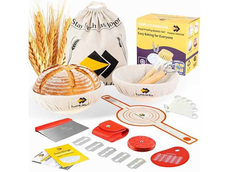 Juego de Cestas de Fermentación de 2 Redondas y Ovaladas 3 Piezas Banetón de Pan 5 Piezas Venta Caliente