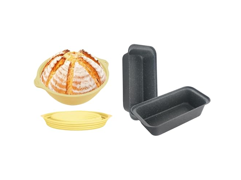 Cesta de Pan Redonda Cestas Artesanales con Forros de Fermentación para Horneado en Forma de Anillo