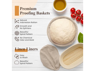 Cestas de Regalo con Entrega el Mismo Día Juego de Cestas de Fermentación de Pan de Silicona