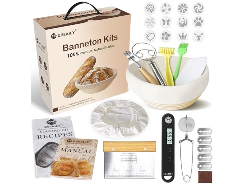 Cesta de Banetón de Silicona Rosa Forro de Masa Madre Ovalada Juegos DIY Ratán Natural