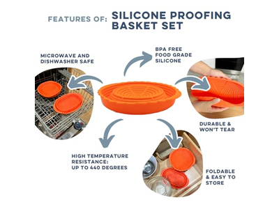 Cesta de Horneado de Pan de Silicona Cestas de Regalo de Masa Madre con Artículos de Muffins y Galletas