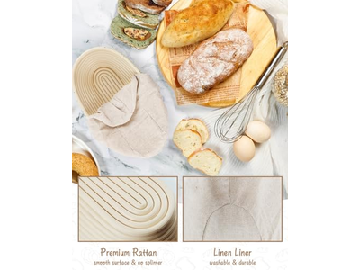 Cesta de Pre-Fermentación de Pan de Silicona Juego de Cestas Grandes Redondas Benetton