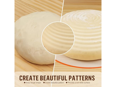 Cesta de Prueba de Pan Banetón Kit de Inicio de Masa Madre de Ratán Redondo