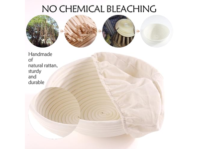 Cesta de Prueba de Pan Banetón Cesta de Prueba de Masa Madre con Forro