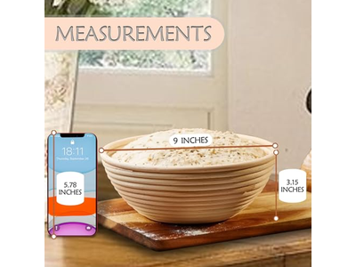 Cesta de Prueba de Pan Banetón Cesta de Prueba de Masa Madre con Forro