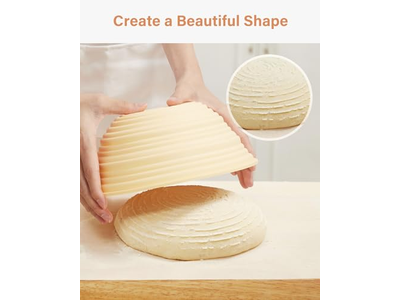 Cesta de Pan Redonda Rectangular Banetón Oval de 10 Pulgadas Forrada de Mimbre 7 Cestas