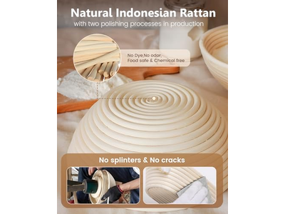 Raspador de Plástico Hecho a Mano Cesta de Banetones Banetón Múltiples Formas Color Natural