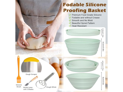 Cesta de Pan de Ratán Segura para la Salud Doble para Uso en Panadería Casera