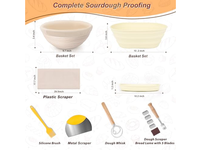 Cestas de Ratán Natural para Panificación Seguridad Alimentaria Cesta de Prueba Ovalada