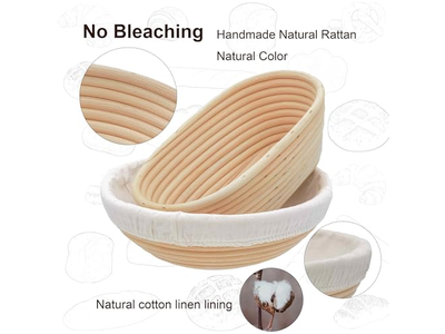 Cesta de Panificación de Nueces Cestas de Pan Ovaladas para Mesa Exhibición de Cerámica y Lona