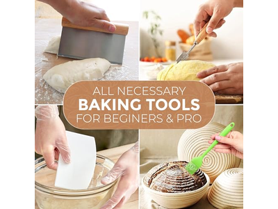 Cesta de Fermentación de Pan de Ratán Ovalado Banetón de Prueba Redondo de 9 Pulgadas