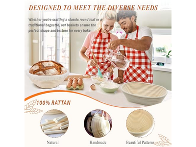 Cestas de Plástico para Fermentar la Masa Cesta de Pan Tejida Ovalada