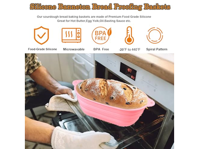 Cesta de Fermentación de Lino 5 Pulgadas Pequeña Banetón Ovalado de 10 Pulgadas