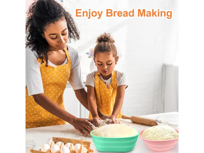 Cesta de Fermentación de Plástico y Ratán Juego de Pan Contenedor de Iniciador Azul