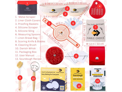 Juego de Cestas de Fermentación de 2 Redondas y Ovaladas 3 Piezas Banetón de Pan 5 Piezas Venta Caliente