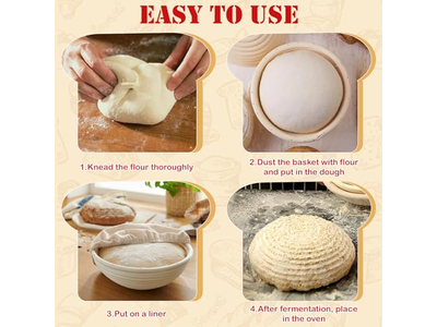 Cesta de Fermentación para Pan de Horno Cestas Metálicas para Pan de Yute Grande