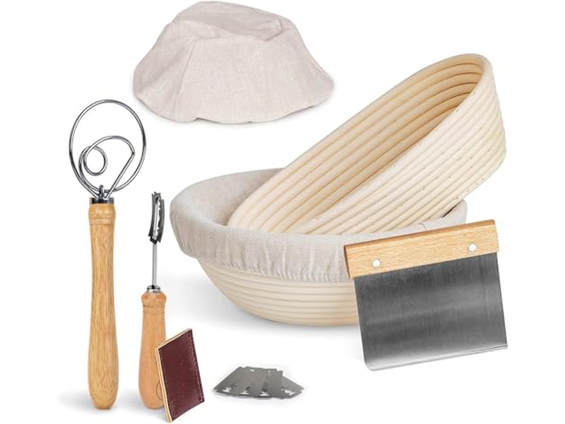 Cestas de Fermentación para Masa Madre Cesta de Pan de Ratán con Cúpula para Fermentar la Masa