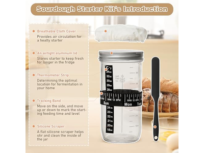 Cesta de Pan de Ratán con Tapa y Forro Herramienta de Fermentación de Masa Madre