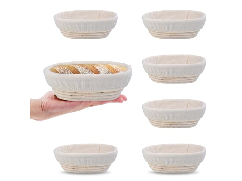 Cesta de Pan de Ratán con Cúpula Moldes de Pascua para Fermentación Redonda y Ovalada