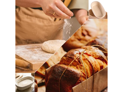 Cesta de Pan de Ratán con Cúpula Moldes de Pascua para Fermentación Redonda y Ovalada